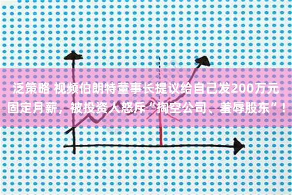 泛策略 视频伯朗特董事长提议给自己发200万元固定月薪，被投资人怒斥“掏空公司、羞辱股东”！